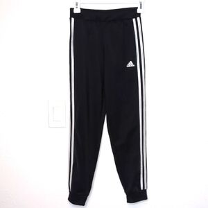 Adidas Black Track Pants with White Stripes size M 10/12 boys